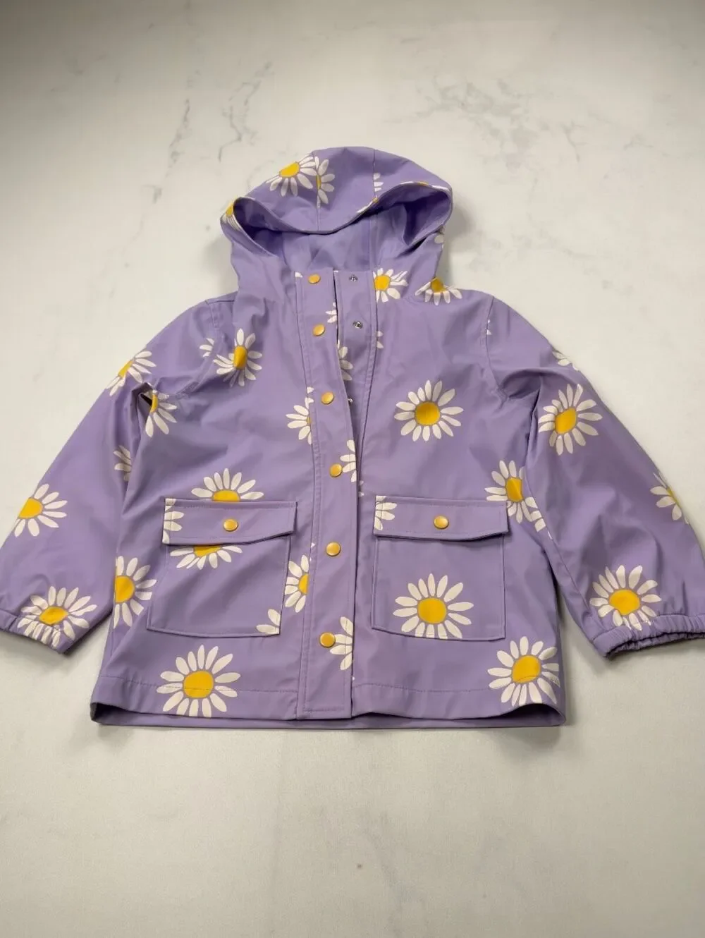 Old Navy Daisy Rain Jacket Lilac 2010s Indie - Girls L 10-12